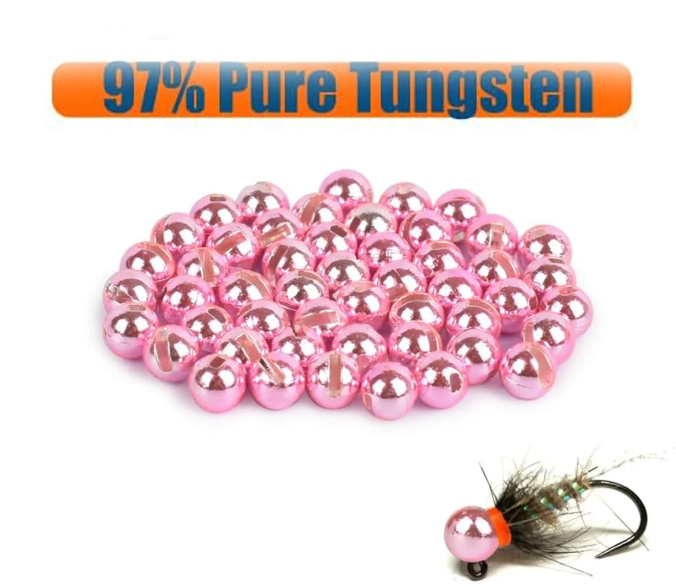 Bola de mosca sólida rosa ranurada para ninfa de trucha - imagen 4