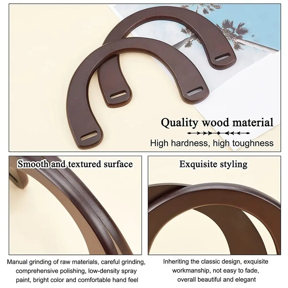 Asas desmontables de madera para bolso, asa de mano y correa hombro - imagen 2
