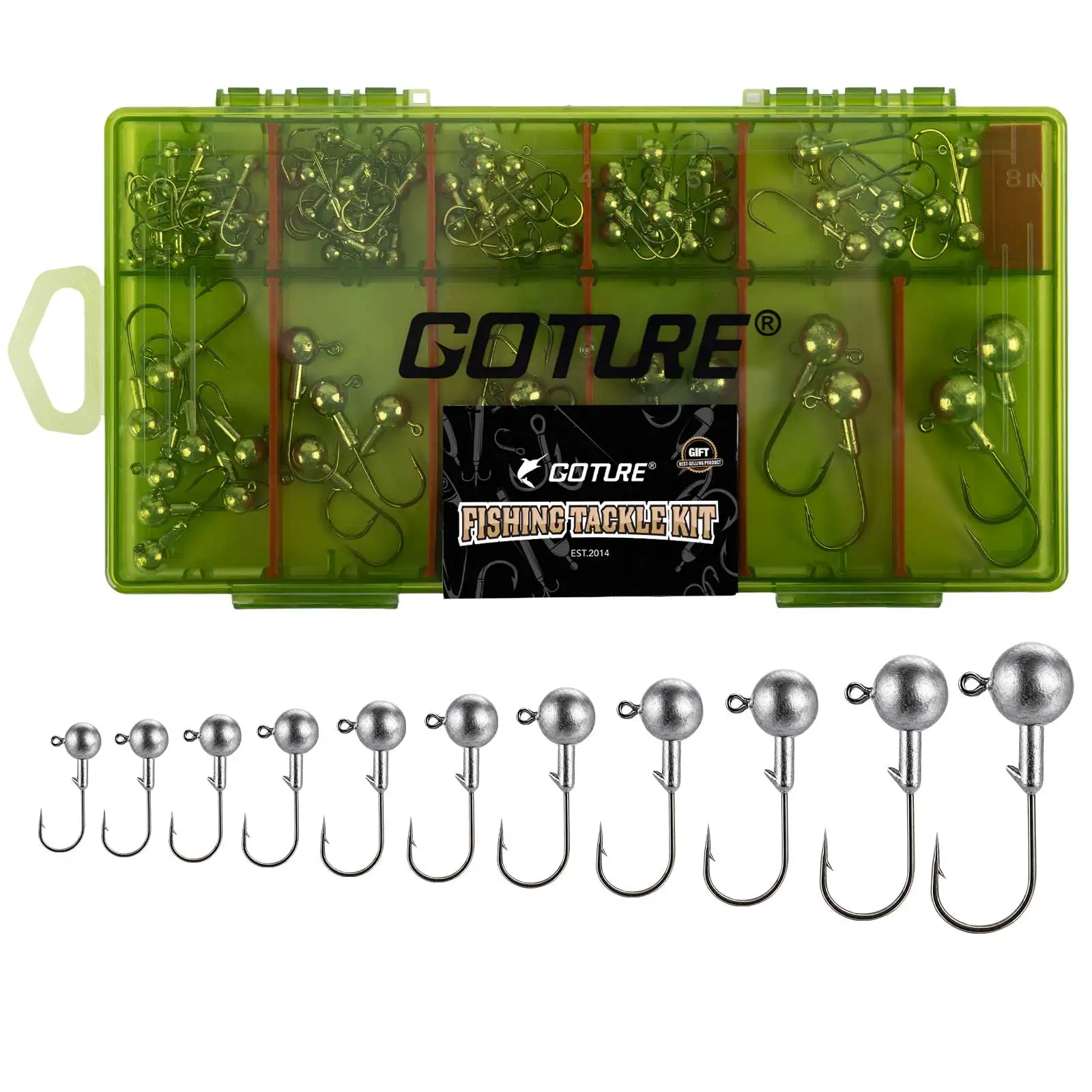Jig heads surtidos y caja de almacenamiento
