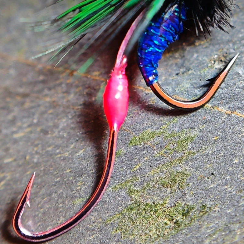 Anzuelo para atado de moscas imitación serpiente cascabel, doble - imagen 3
