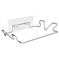 Soporte sin perforaciones de acero inoxidable para cubo en puerta