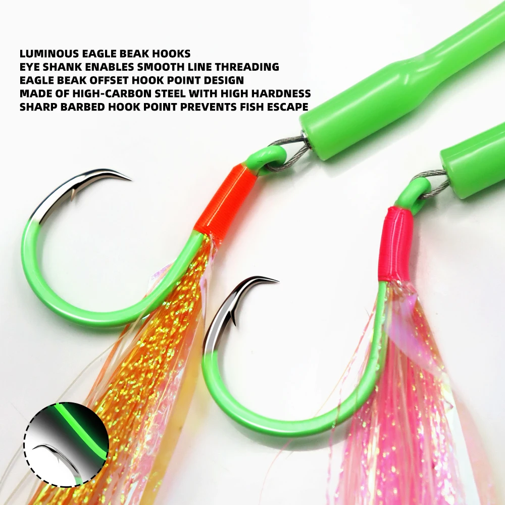 Aparejo de pesca marina pre-atado ZYZHE con tubo luminoso y anzuelos - imagen 2