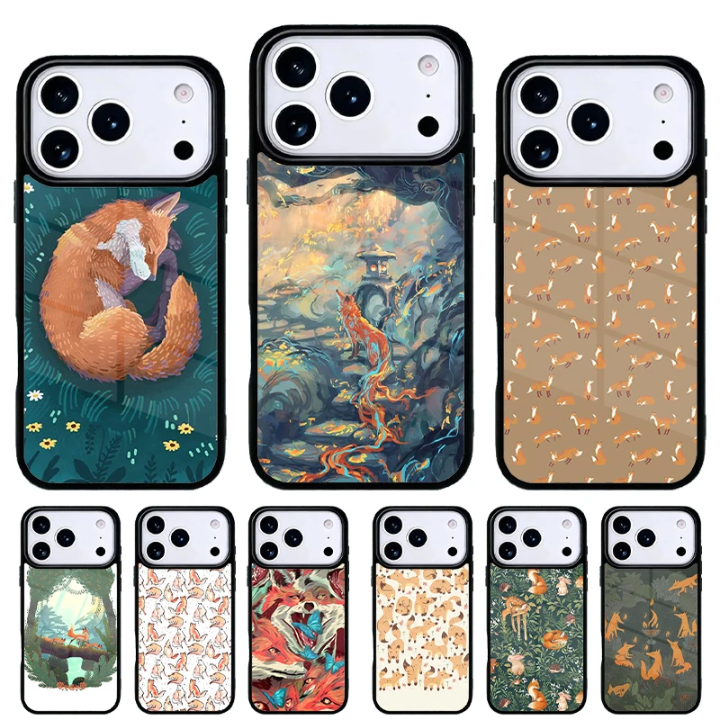 Funda iPhone con diseño de zorro para modelos 17 a 11 Pro Max