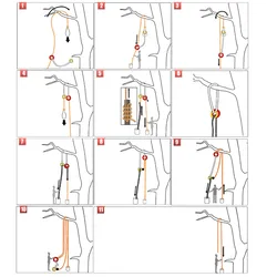 Bolas de fricción para escalada arbórea con cuerda guía ligera