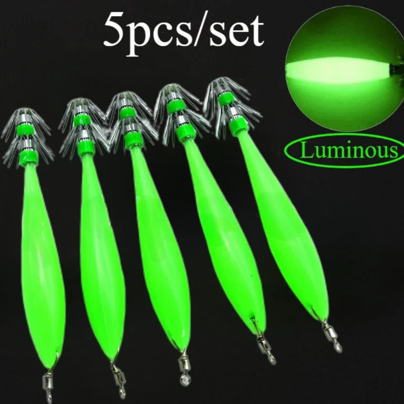 Ackibbik Anzuelos Jig Octopus fosforescentes para calamar con púas - imagen 4