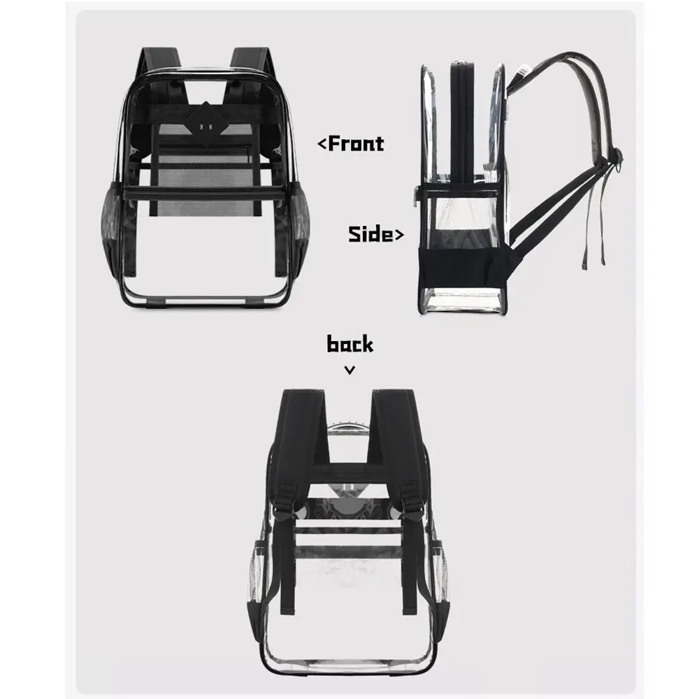 Mochila transparente de PVC impermeable y de gran capacidad