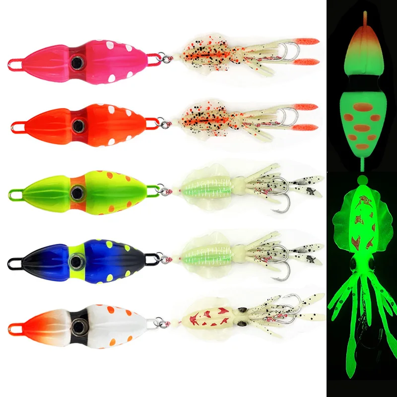 Jig Madai Inchiku metálico luminoso – Señuelo para jigging en barco