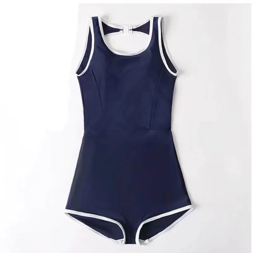 Traje de baño de una pieza sin mangas con espalda abierta liso - imagen 2
