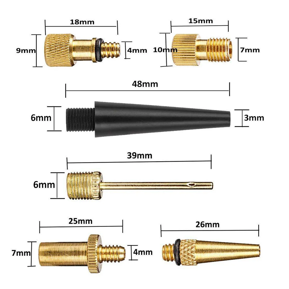 Kit adaptador válvula bicicleta cobre SV AV DV - imagen 4