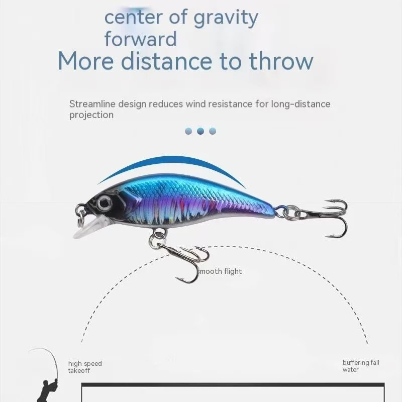 Jerkbait hundimiento 5cm – Señuelo duro negro para spinning - imagen 2