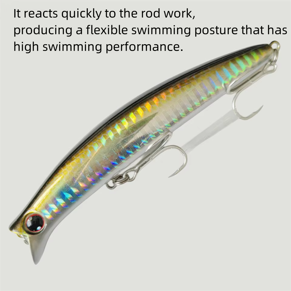 Señuelo MUKUN Minnow Flotante – Wobbler con Ojos 3D y Doble Anzuelo - imagen 2