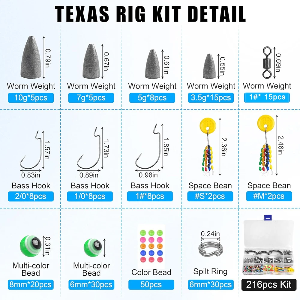 Pesas en forma bala de diferentes pesos para rigs Texas y Carolina