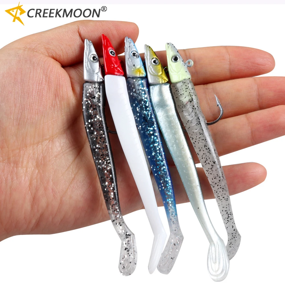 Señuelo artificial de silicona con cabeza plomada
