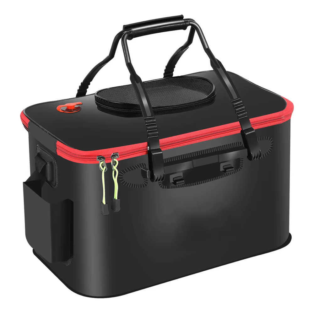 Cubo de pesca plegable con bolsa lateral y caja organizadora - imagen 5