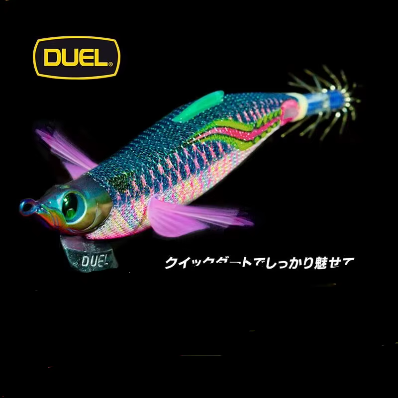 DUEL Señuelo para calamar tipo gamba de madera fluorescente - imagen 2
