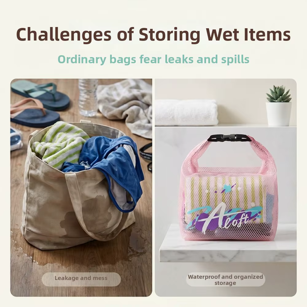 Bolsa de Aseo Transparente Impermeable con Cordón