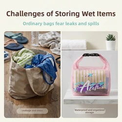 Bolsa de Aseo Transparente Impermeable con Cordón