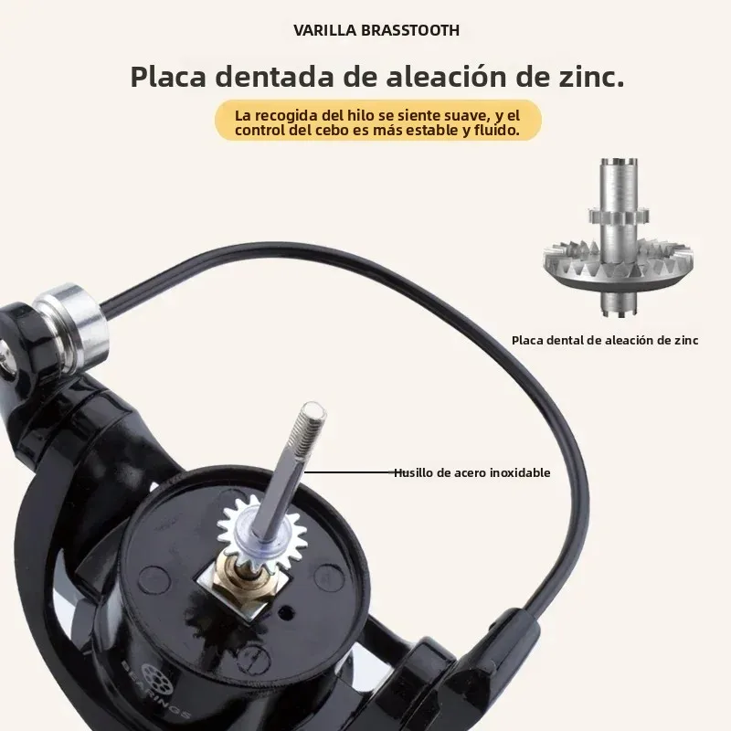 Carrete de pesca giratorio Huidiao todo metal con freno potente - imagen 2
