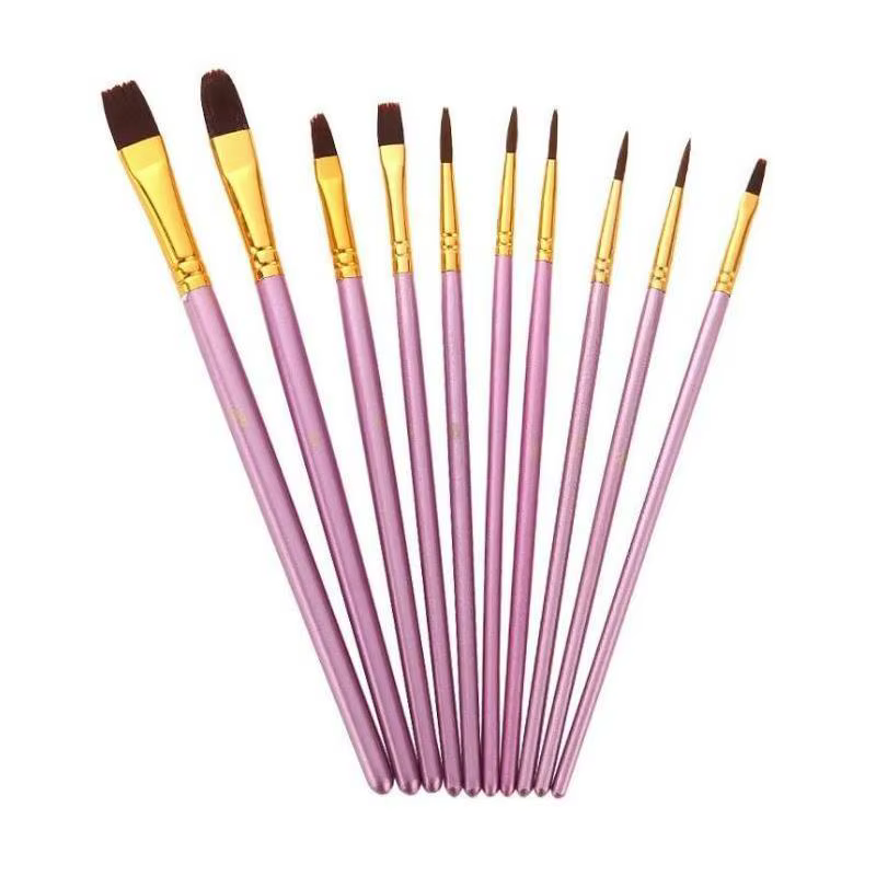 Set de pinceles profesionales nailon para pintura facial y uñas - imagen 4