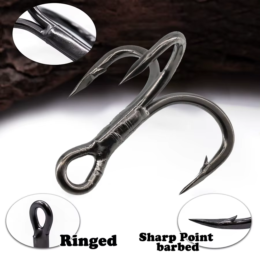 Anzuelos Triples 6X Acero Carbono – Alta Resistencia para Agua Salada - imagen 5