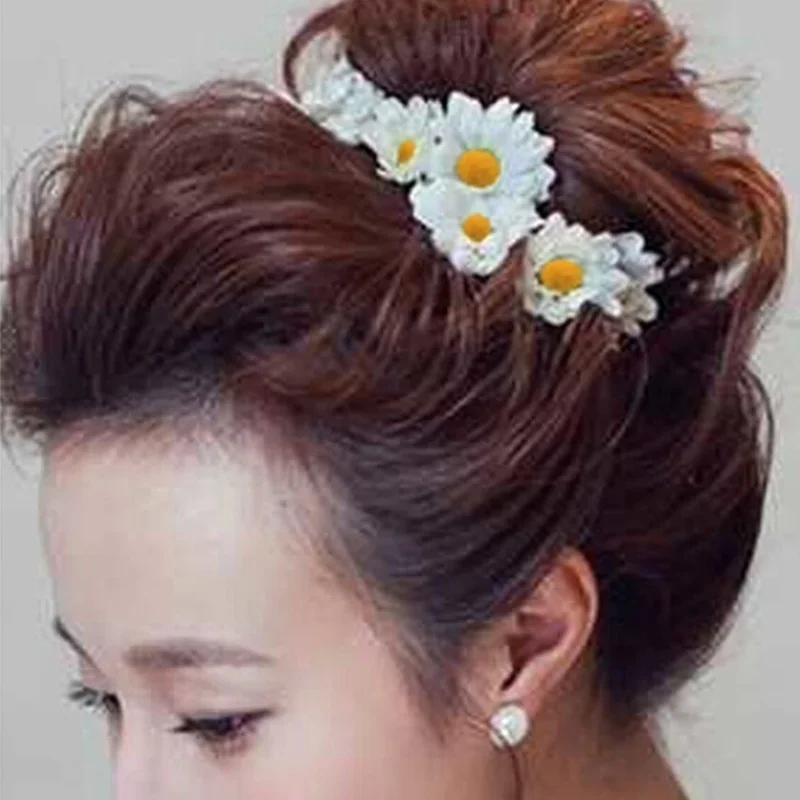 Horquillas para el cabello con girasol, accesorio elegante para eventos