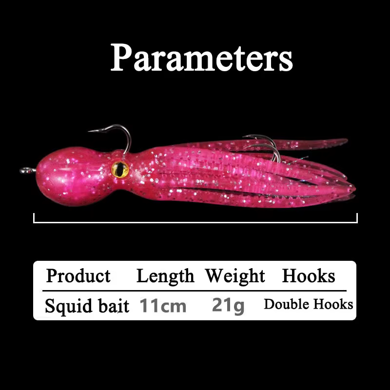 Señuelo suave de calamar para trolling en mar – PVC goma artificial - imagen 5