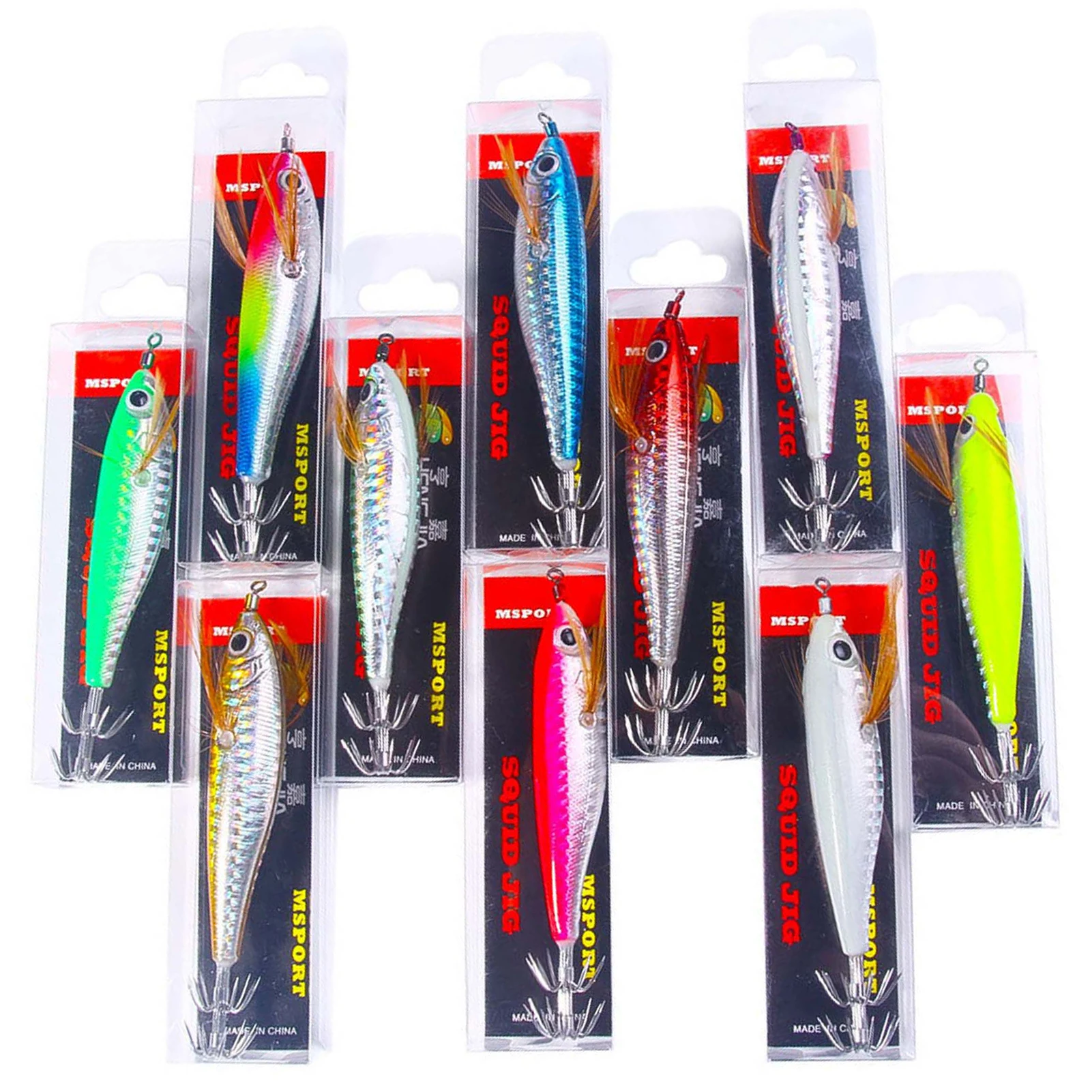 Plantillas calamar jig head luminosas Fisher para pesca en mar - imagen 4