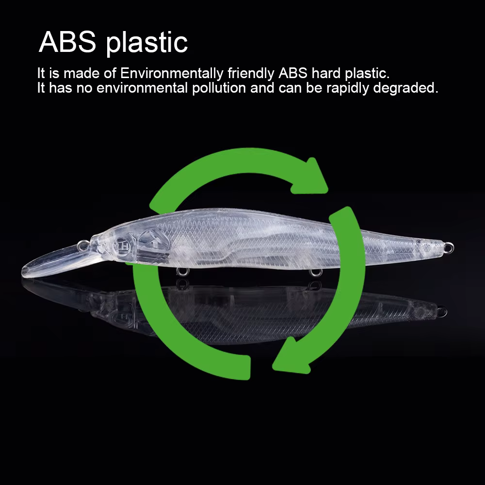 Hanlin Jerkbait ABS transparente – señuelo sin pintar - imagen 4