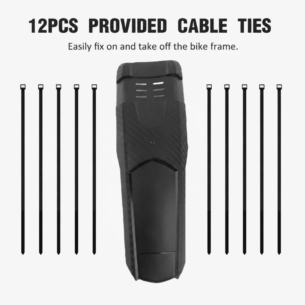 Guardabarros de PP duraderos para bicicleta de montaña con abrazaderas - imagen 4