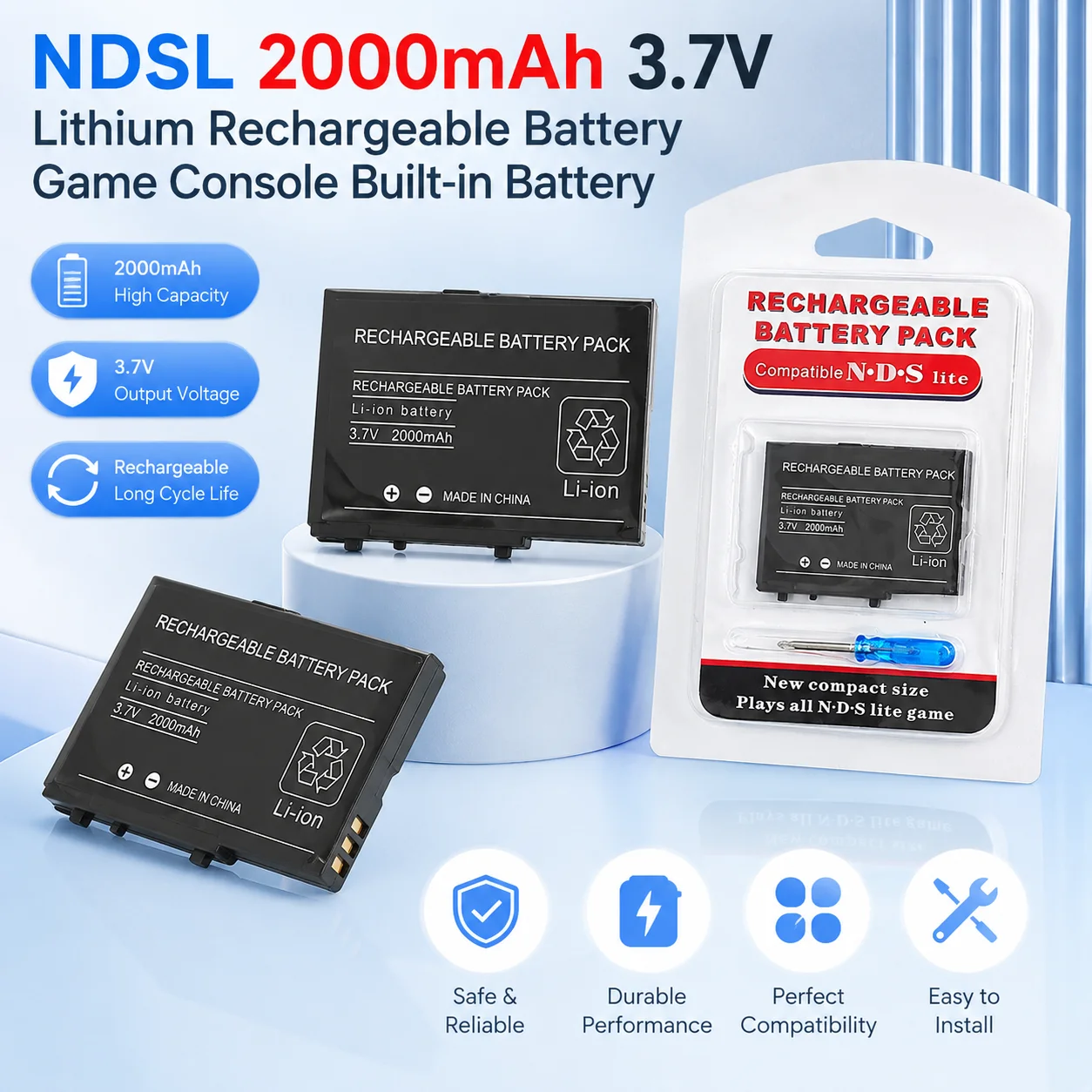 Batería recargable litio para consola juegos con destornillador - imagen 4