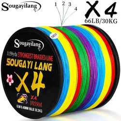 Sougayilang Sedal Trenzado 4 hebras PE Multicolor – Resistencia alta agua salada