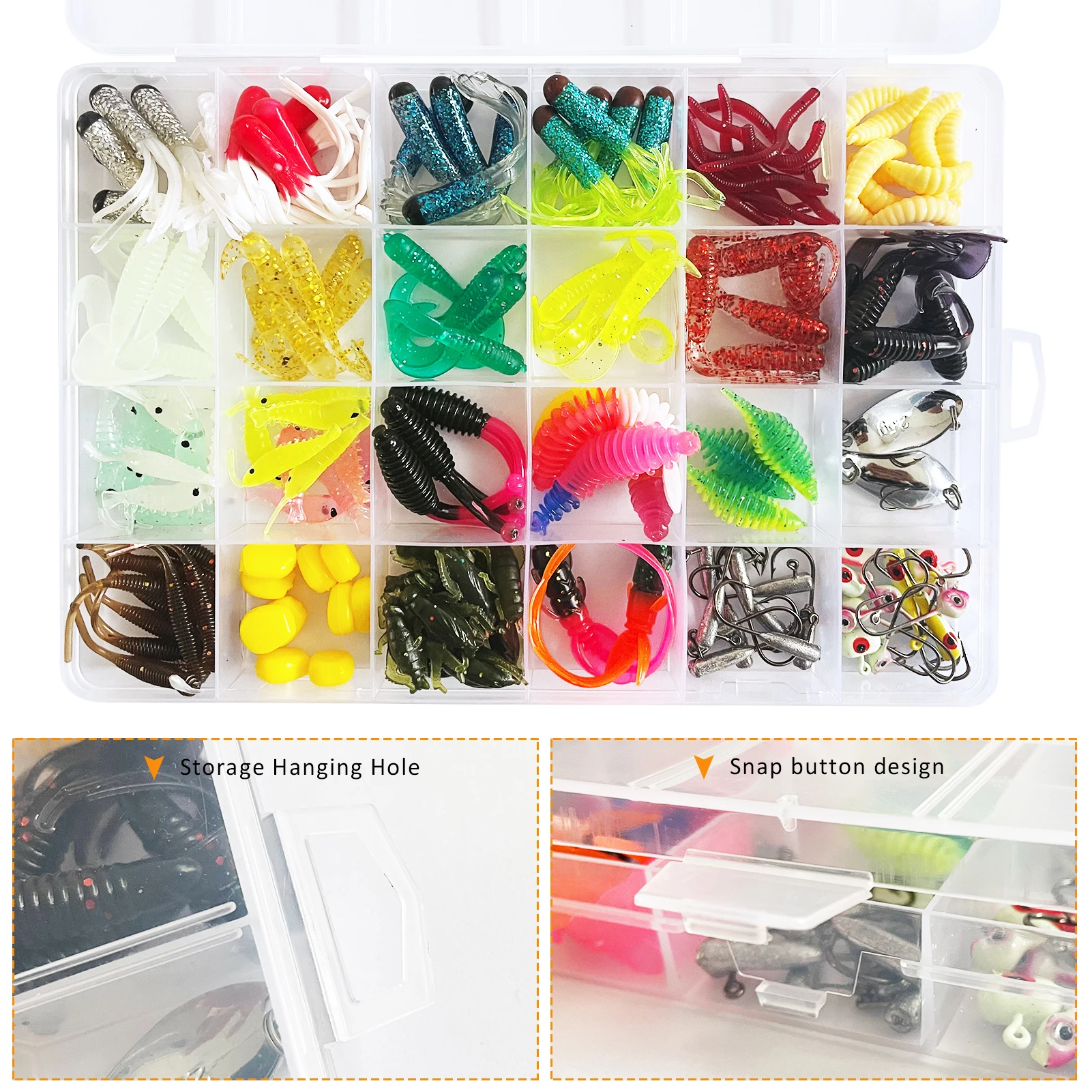 FREE FISHER kit de señuelos blandos con jig head, cucharas metálicas - imagen 2