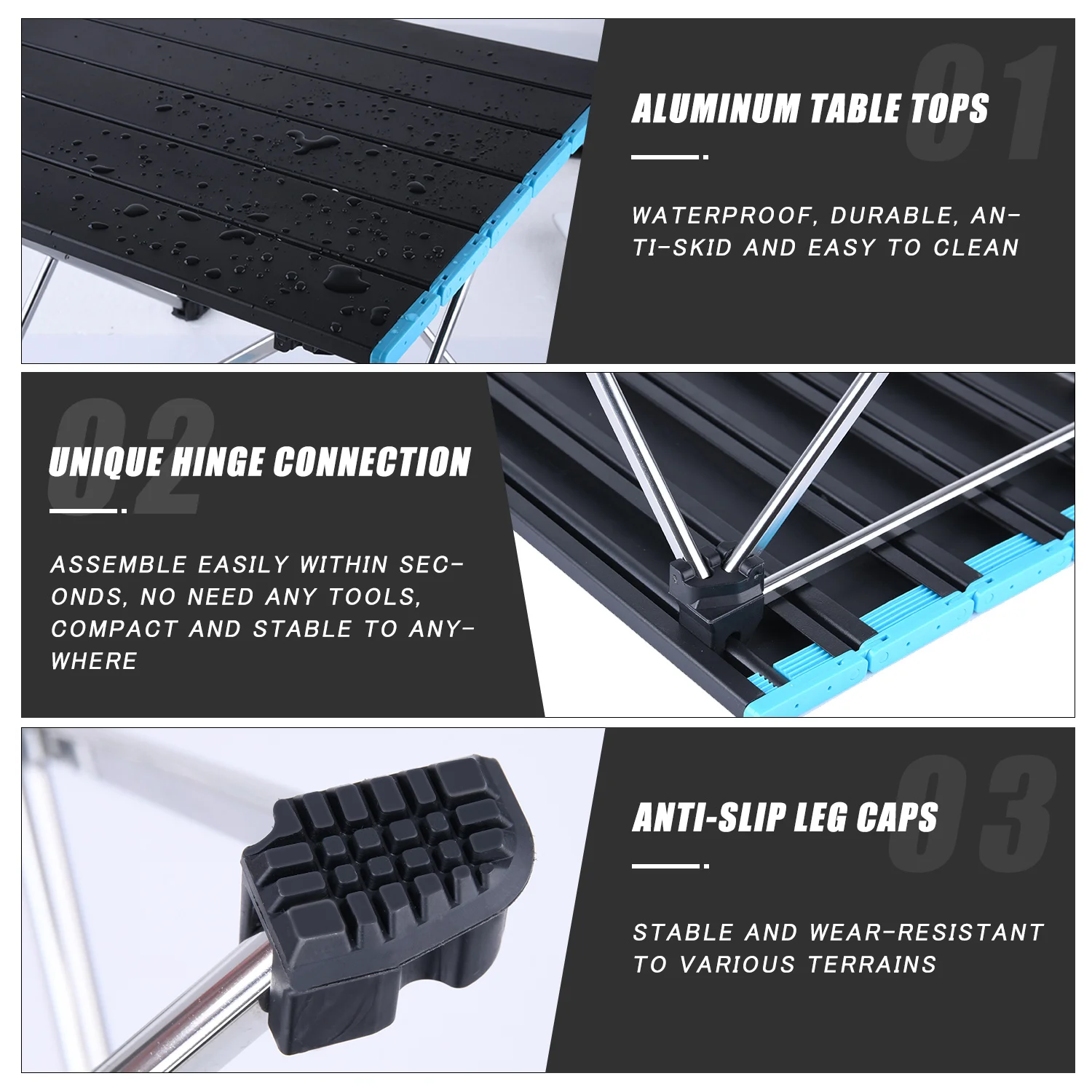 Goture mesa plegable portátil ultraligera de aluminio para camping - imagen 4