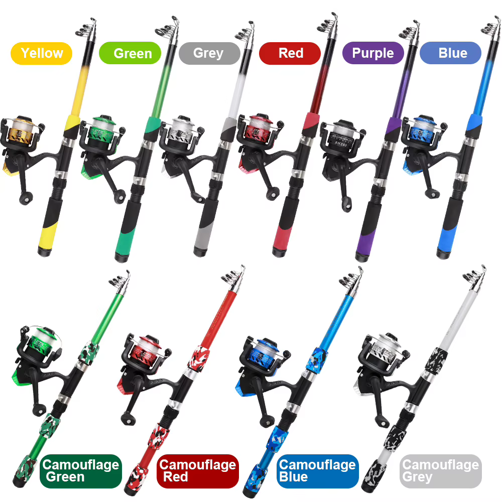 FTK Combo caña telescópica 1,8 m con carrete – Pesca en agua dulce - imagen 4