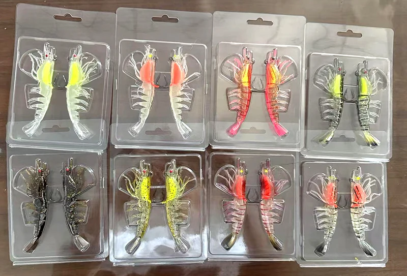 Señuelos de gambas blandos TPR en forma de camarón blando