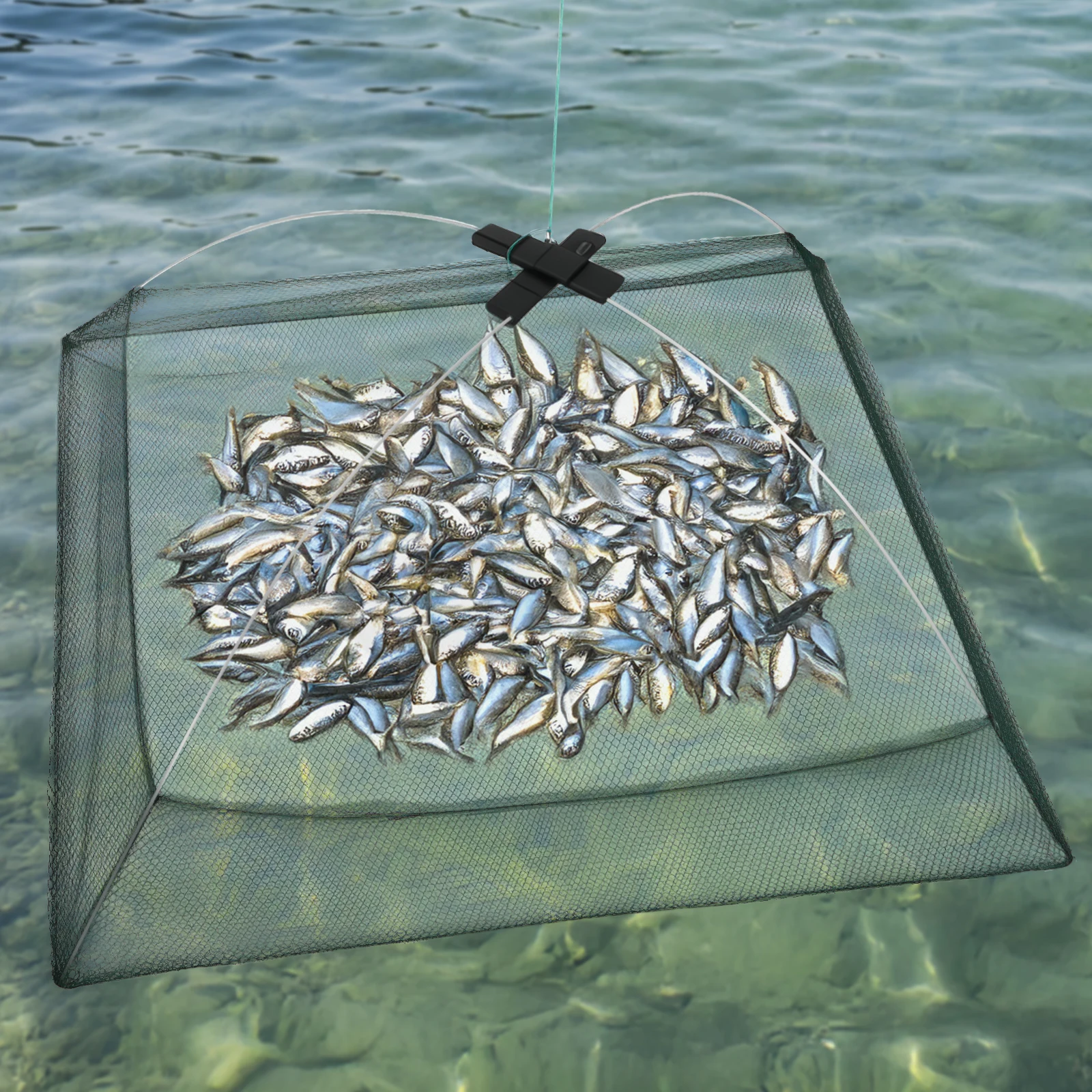 Red de pesca nailon de secado rápido – 60‑100 cm para carpas, camarones y cangrejos
