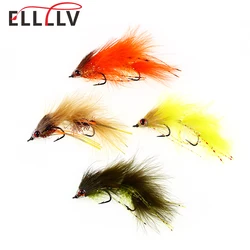 Ellllv Señuelo mosca articulado con serpentinas de pelo de ciervo