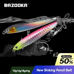 Bazooka Señuelo Lápiz Hundido Lubina – Tiro Largo Agua Mar