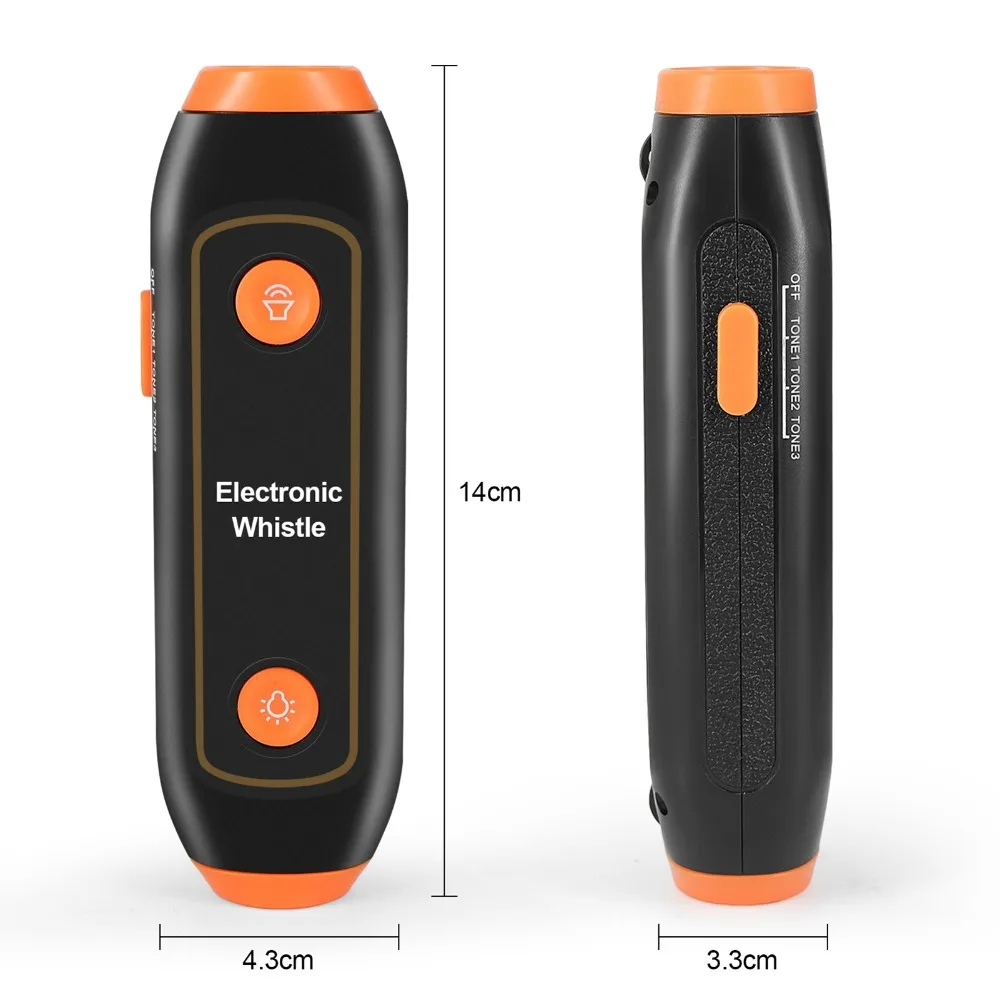 Silbato electrónico de mano con luz LED