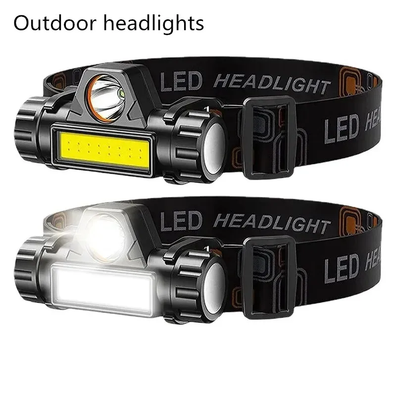 Linterna frontal LED COB recargable USB magnética para pesca