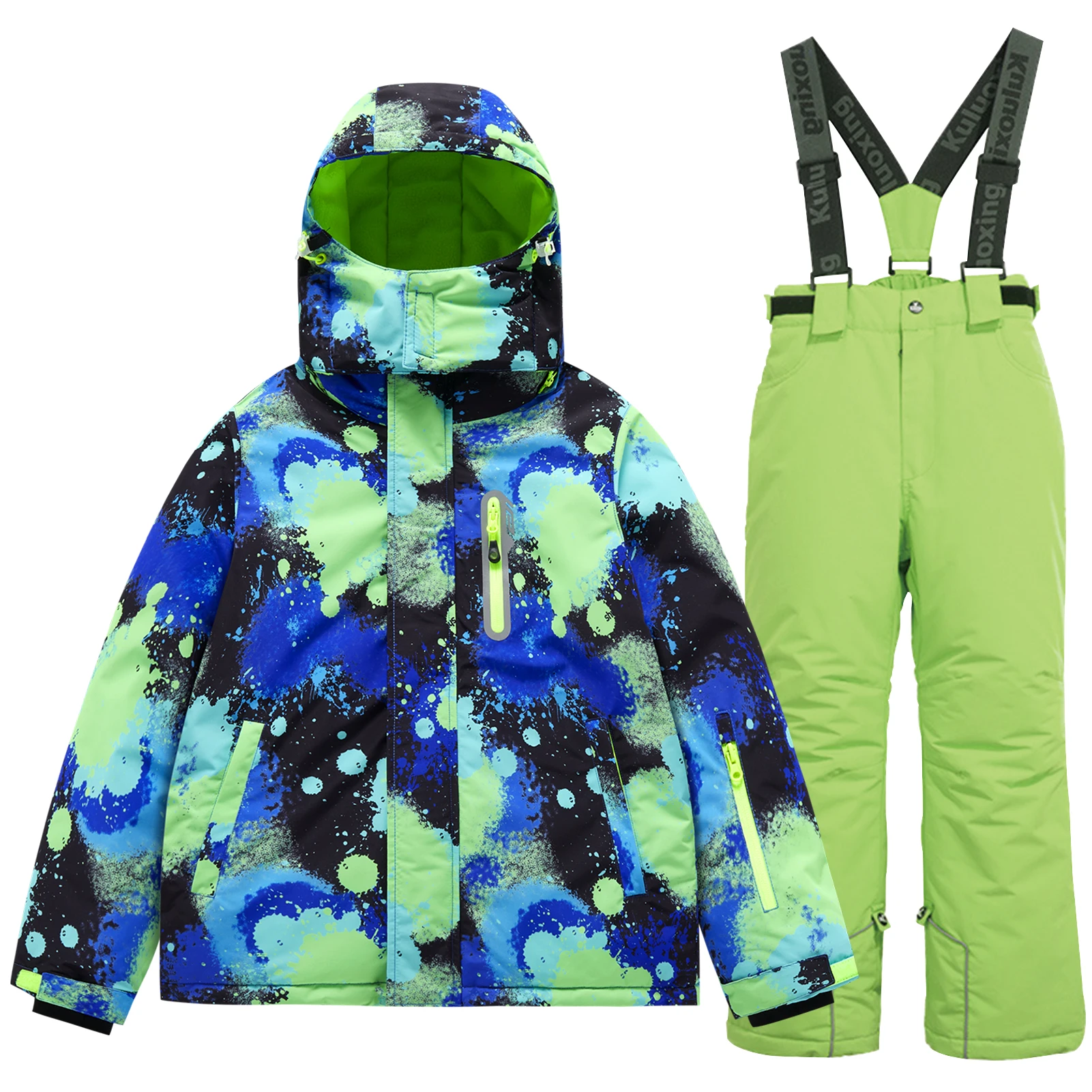 Chaqueta y pantalón de nieve con capucha