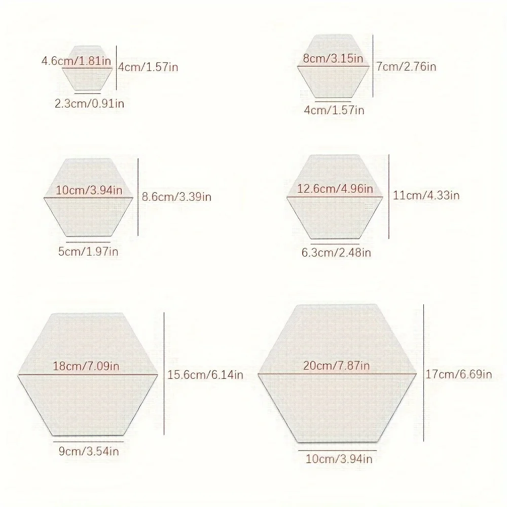 Pegatinas hexagonales efecto espejo para pared