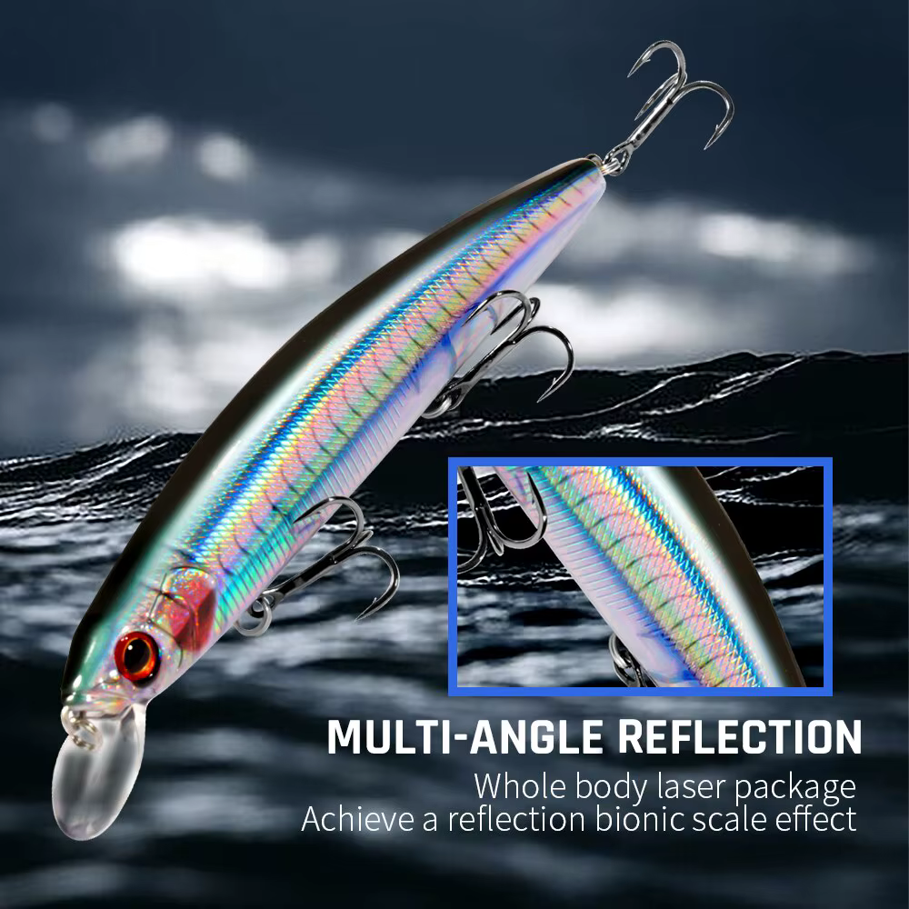 Jerkbait 14cm 24g – Señuelo de suspensión con anzuelos triples - imagen 5