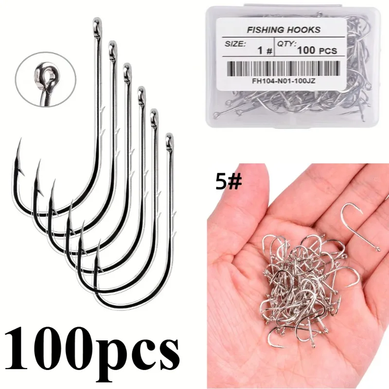 Anzuelo vástago largo inox con púas para cebo estrecho salada
