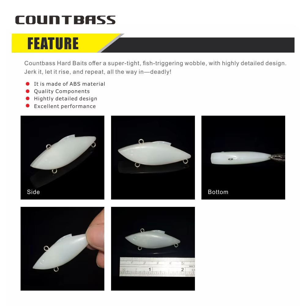 Countbass Señuelos Wobblers Blancos con Sonajero – Pesca Vibración - imagen 4