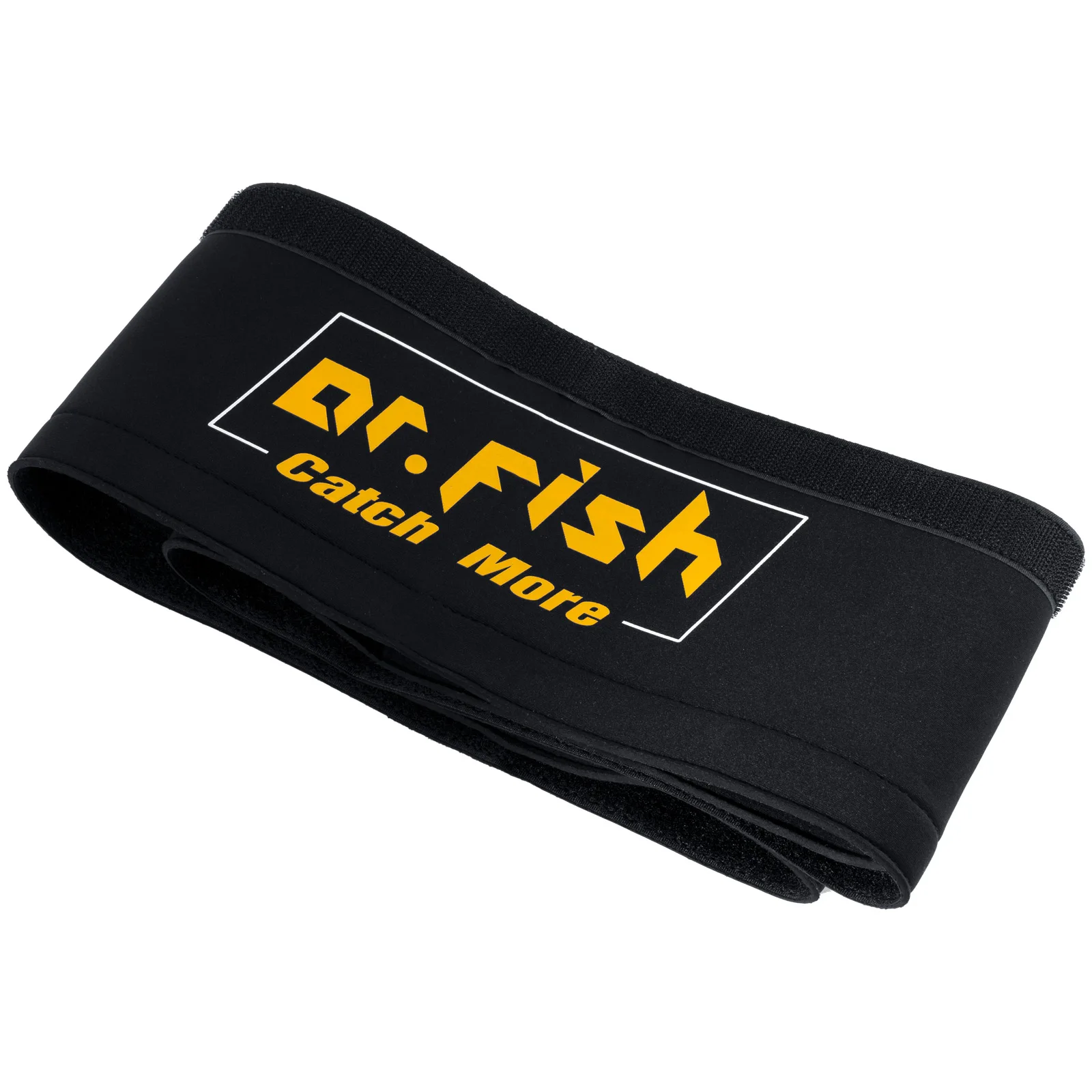 Vista frontal de la funda negra con costuras azules