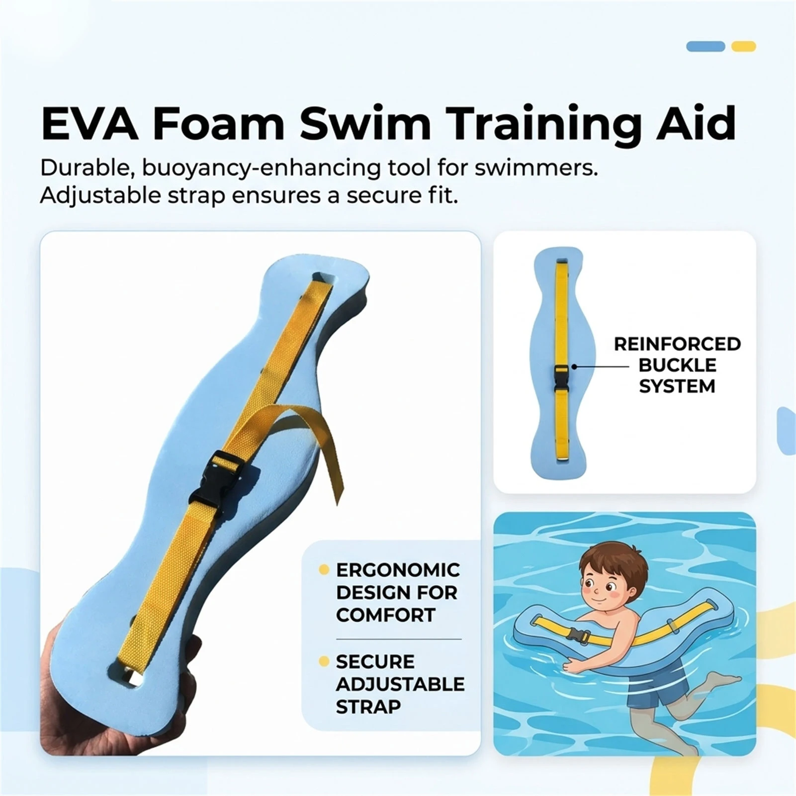 Cinturón flotador EVA ajustable para natación en piscina - imagen 4