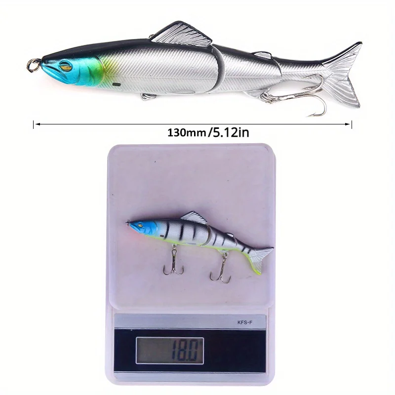 Señuelo Swimbait articulado hundimiento lento con doble triple anzuelo - imagen 5
