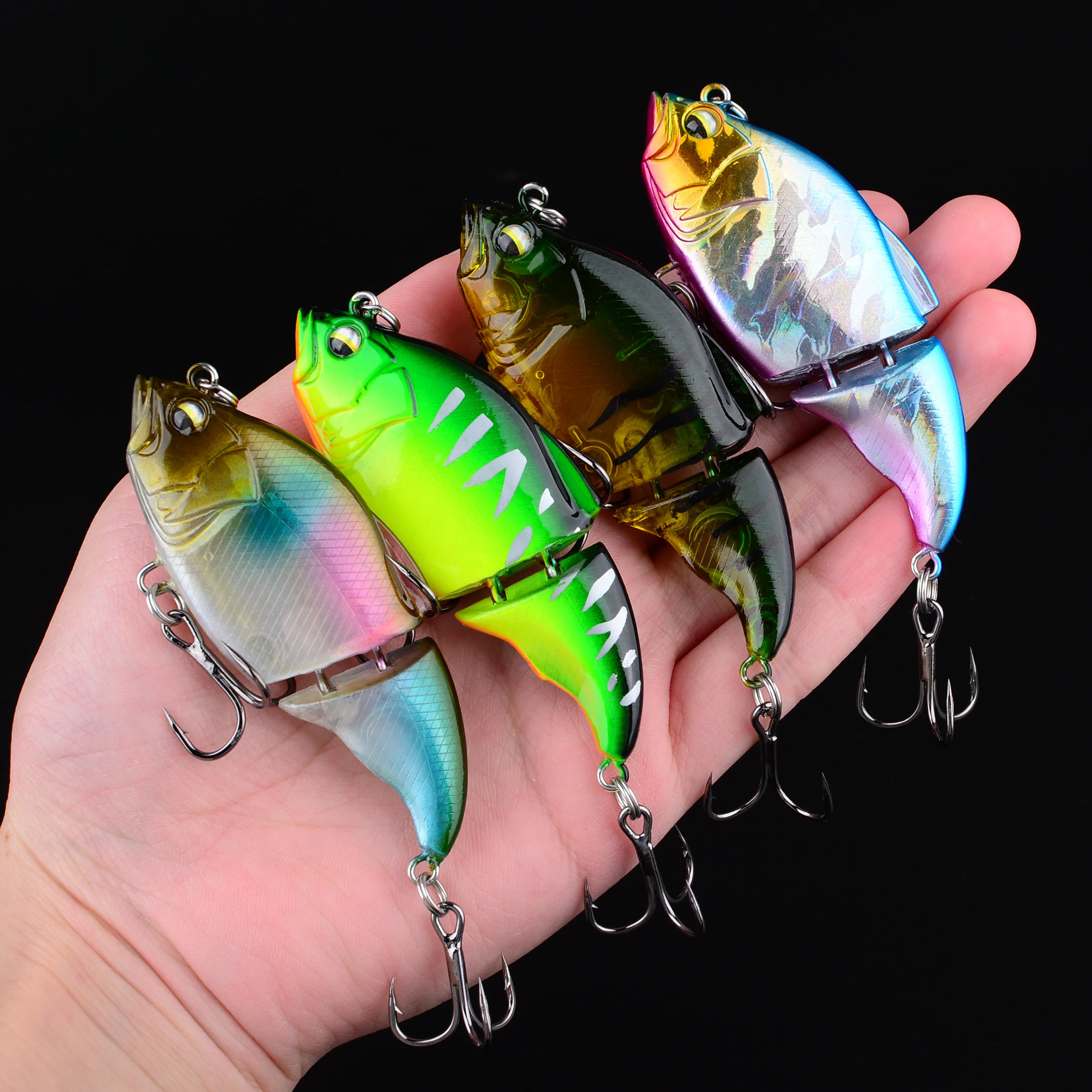 Wobbler Minnow de dos segmentos flotante swimbait para lubina y lucio - imagen 3