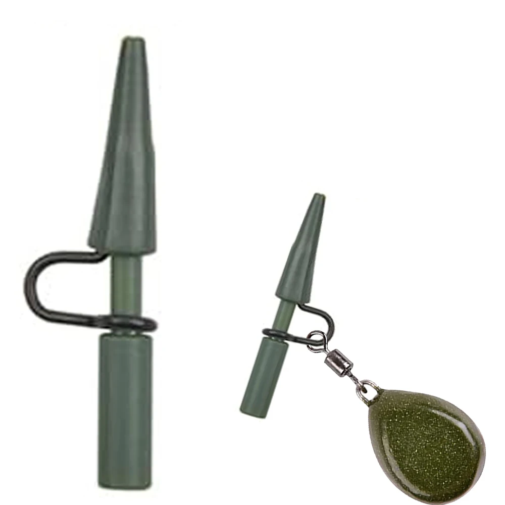 Clip de plomo de seguridad para pesca de carpa en primer plano
